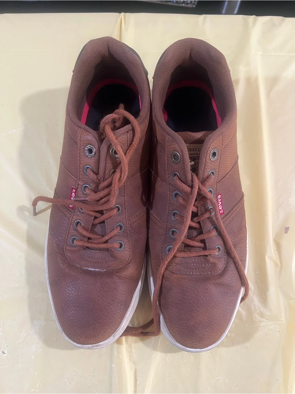 Levi's Men's Brown Lace-Up Sneakers with White Sole A2